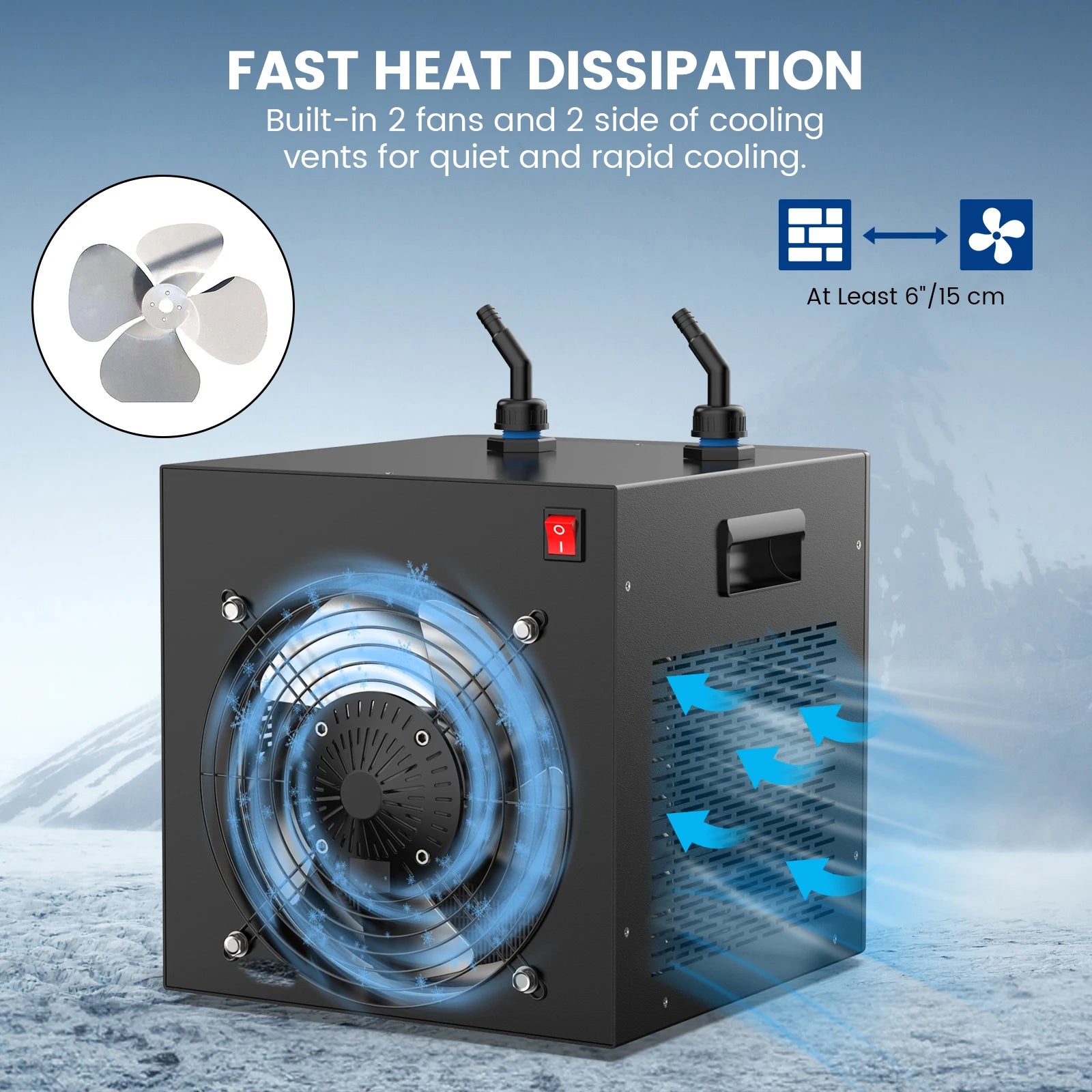 Temperature Control Chiller 1/2 HP 132 Gallon Fish, Hydroponic Tank