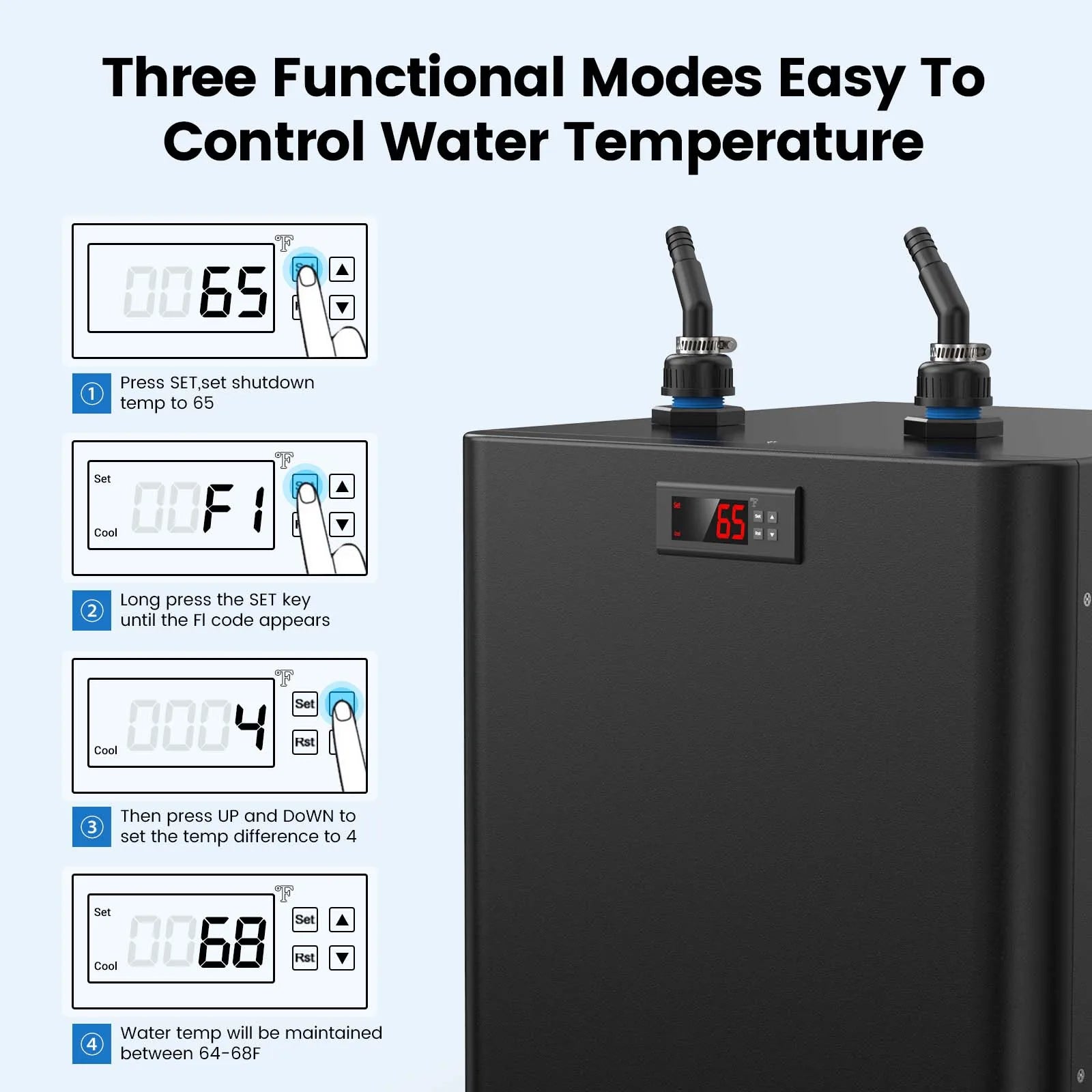 Temperature Control Chiller 1/2 HP 132 Gallon Fish, Hydroponic Tank