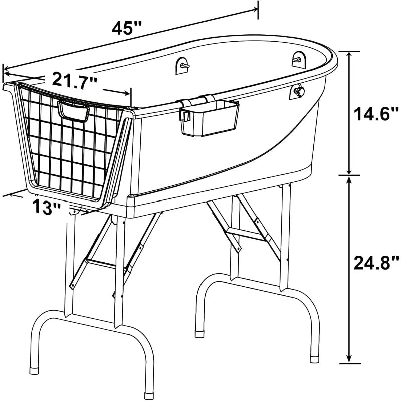 Heavy Duty 45" Pet Grooming Wash Station Tub(Bathtub Only)