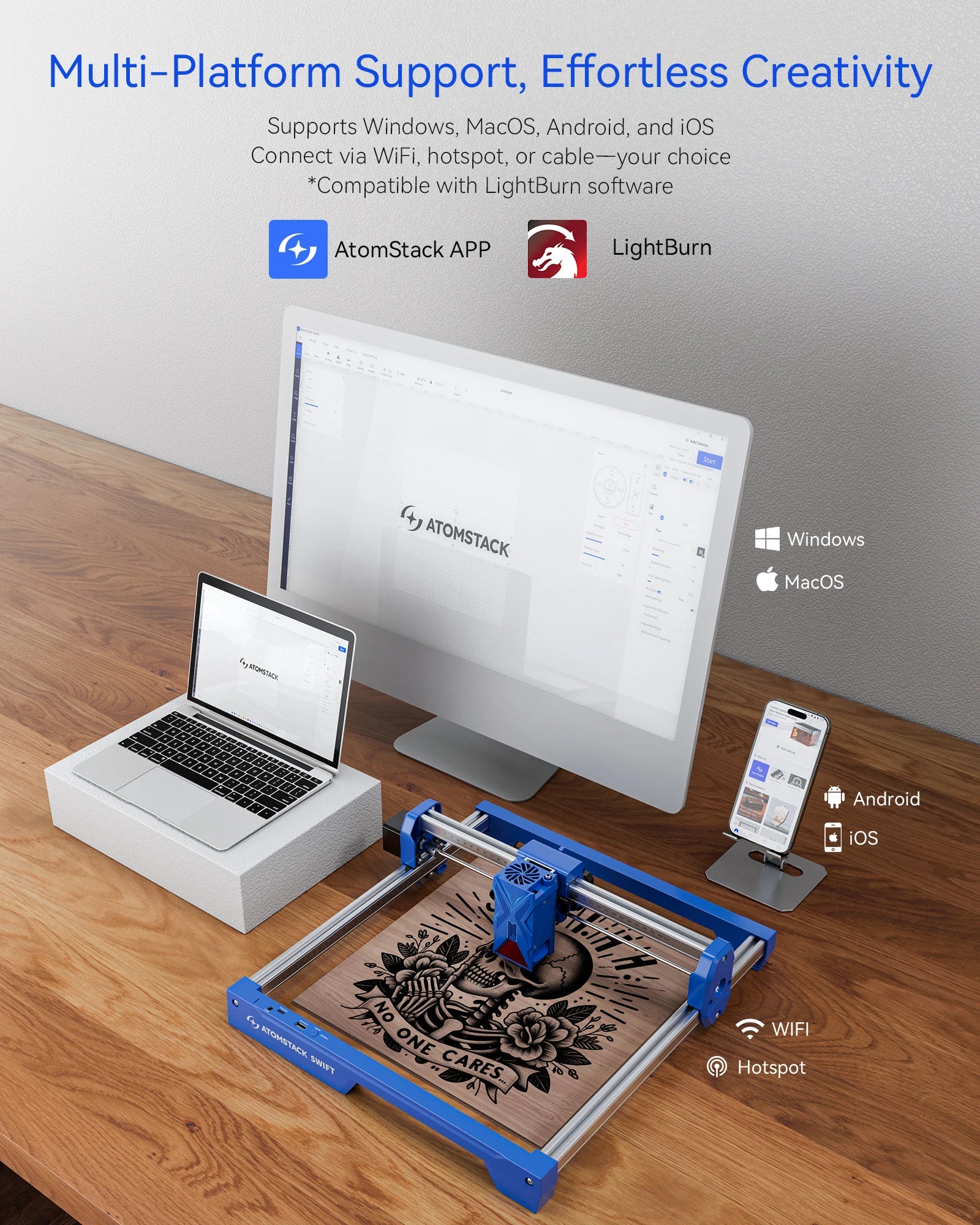 Laser Engraver, Crosshair Positioning, Wood working Tools  Metal 300*300mm