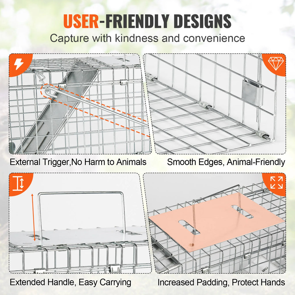 Humane Cat Rodent Control Cage Folding with Handle
