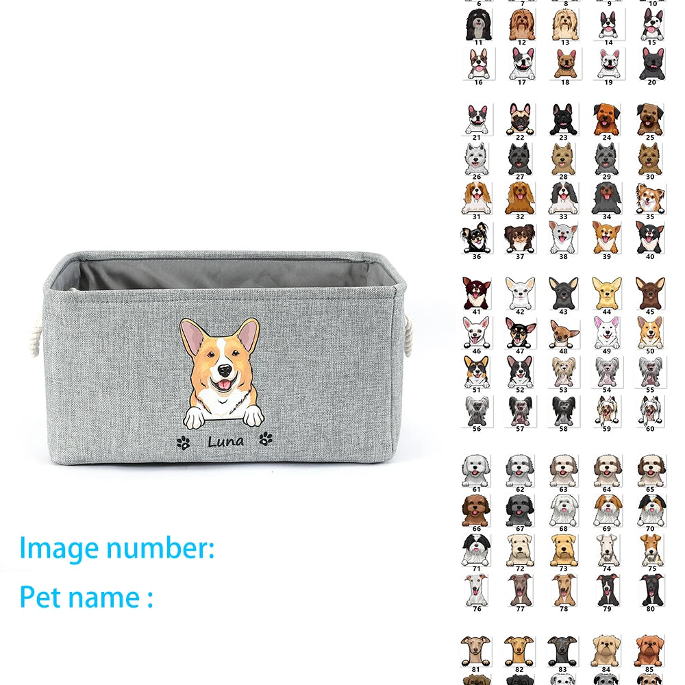 Personalized Pet Toy Basket Storage Box - Toy Pet Cage Organizer