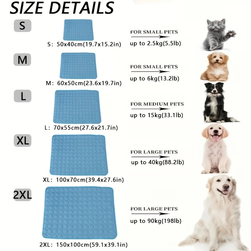 Pet Cooling Mat, Summer Cold Bed Extra Large,  Small - Big Pets