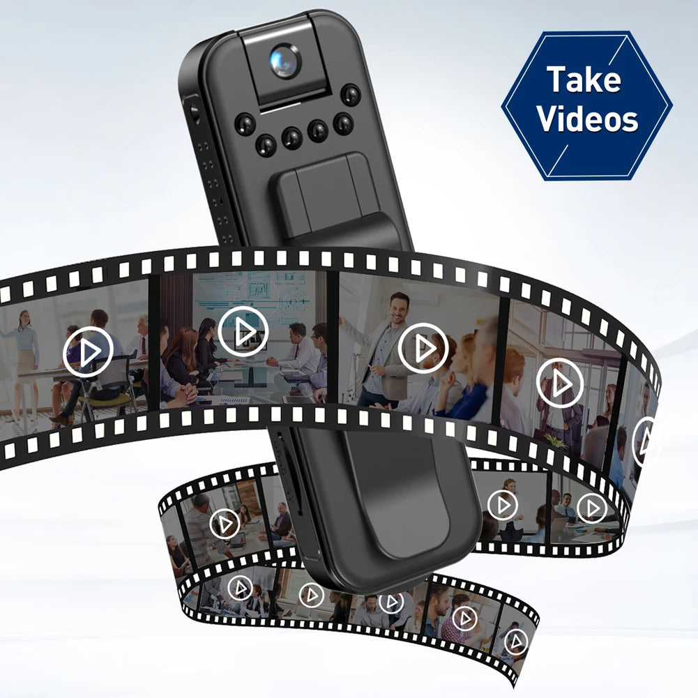 HD 1080P Miniature Infrared Night Vision Surveillance Police Camcorder with Clip