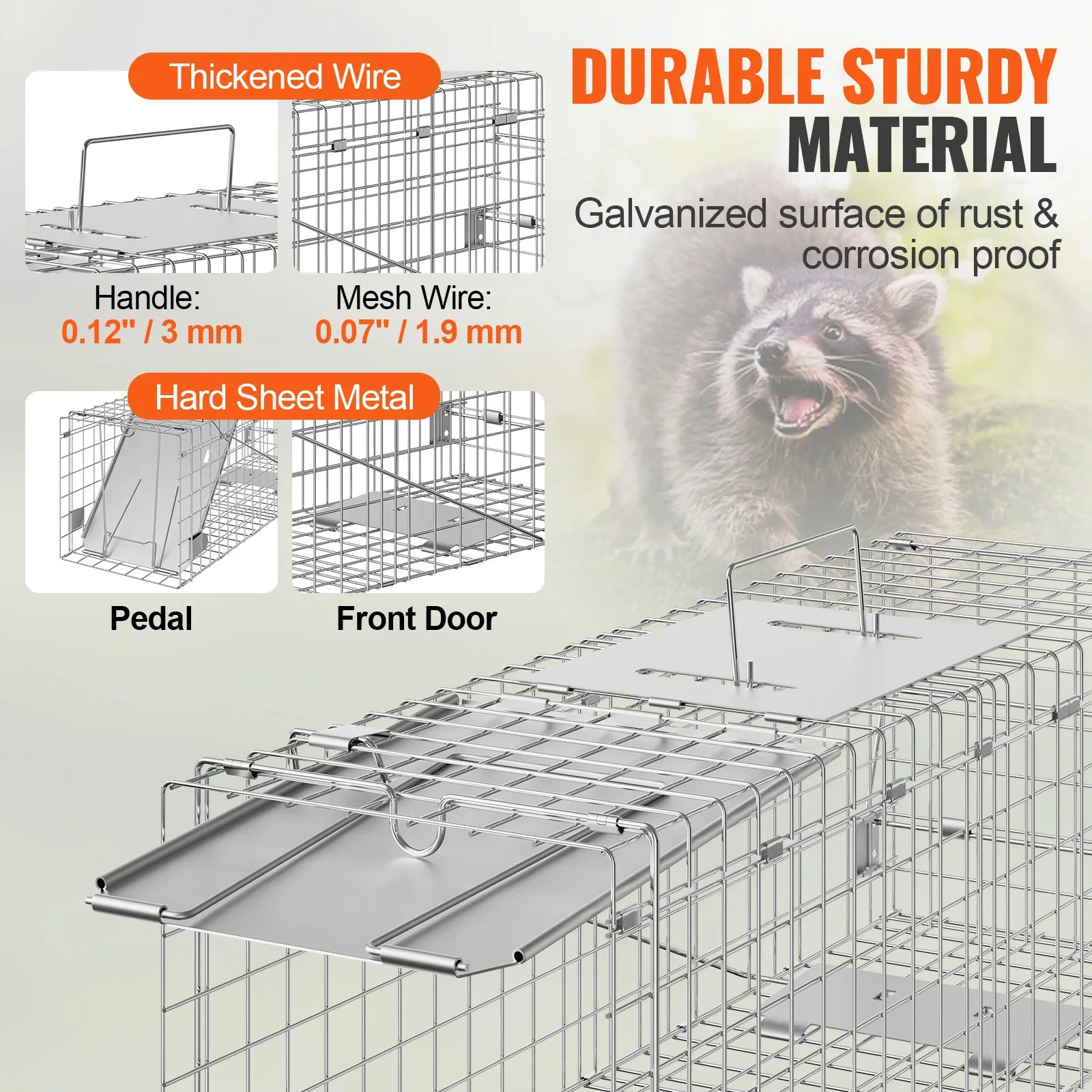 Humane Cat Rodent Control Cage Folding with Handle
