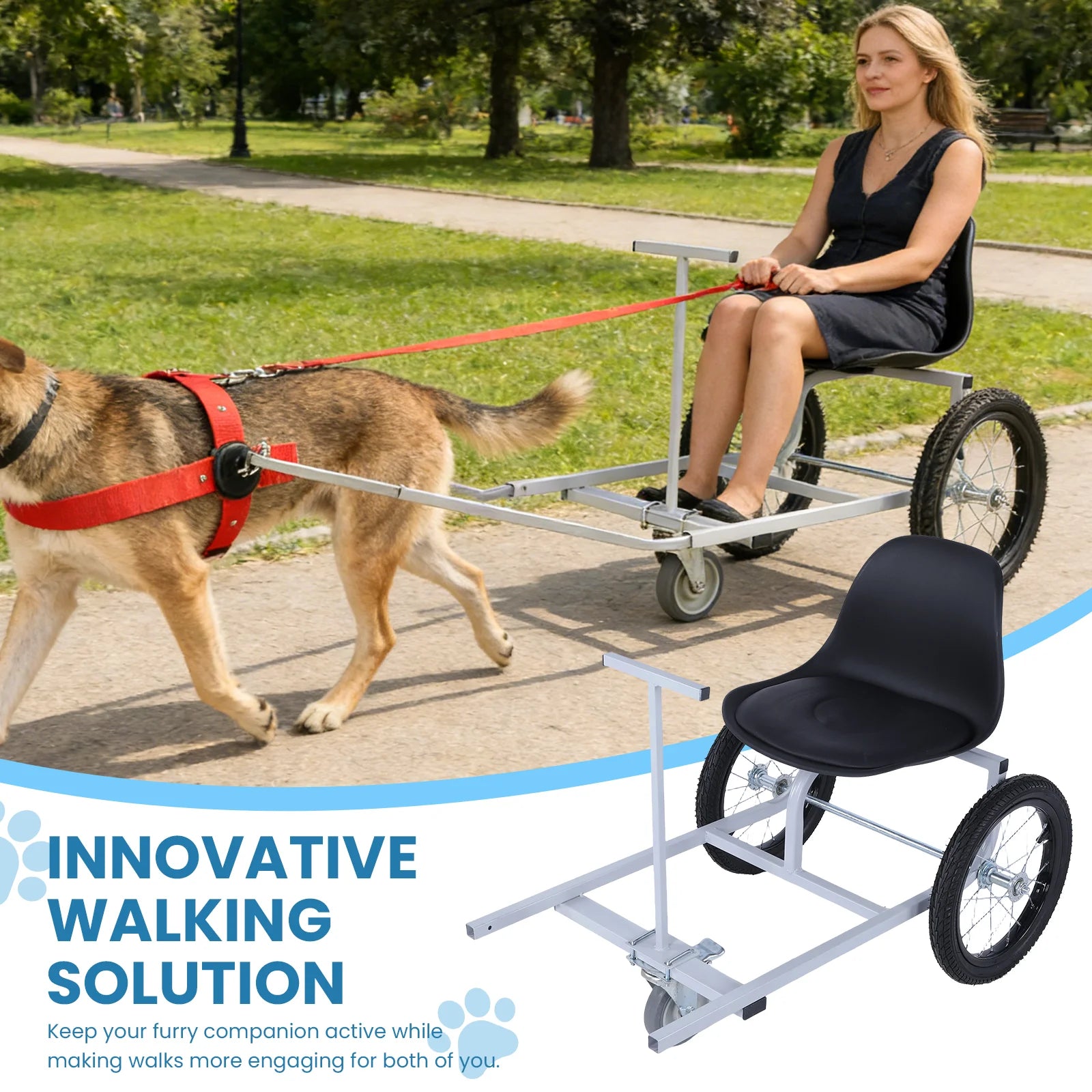 Light Dog Pull Car with Armrests & Dog Leash