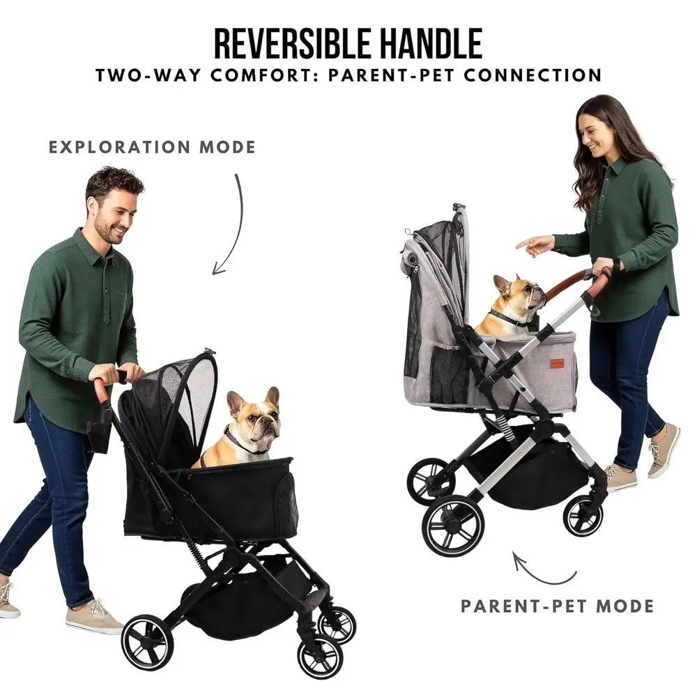 Wheeled Pet Stroller Travel All Terrain for Jogging, Running