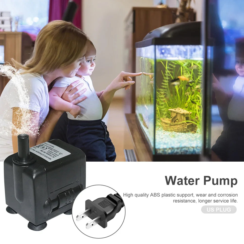 Ultra-Quiet Submersible Aquarium, Water Fountain, Fish Pond Pump Filter
