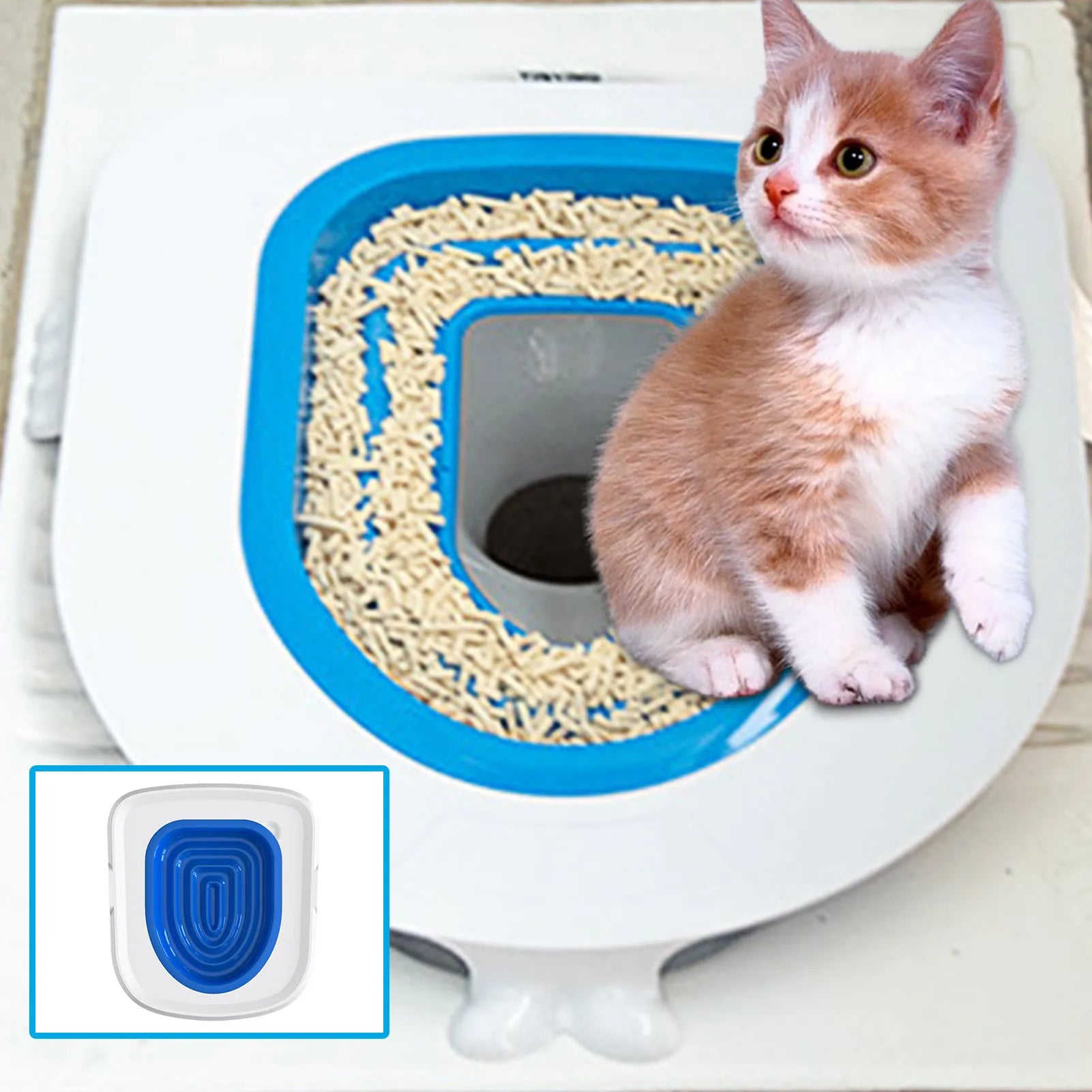 Reusable Cat Toilet Trainer Plastic Set Litter Box Mat
