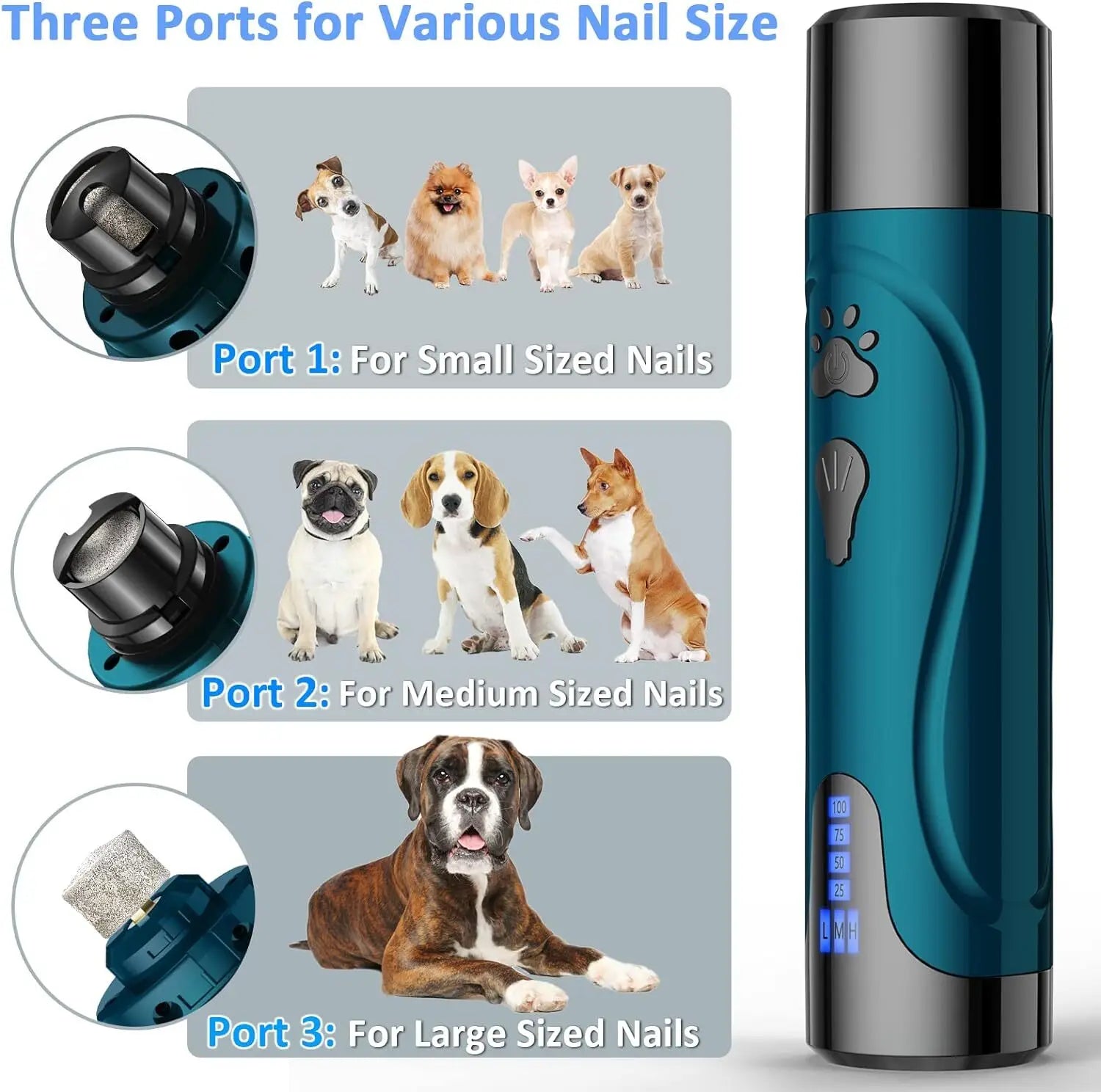 Fast Charging Cordless Pet Nail Grinder / Clipper / Trimmer Kit