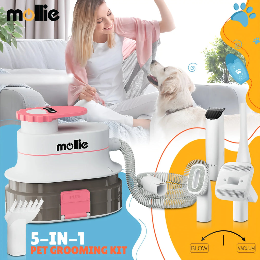 Pet Grooming Vacuum / Dryer Kit with 6 Tools / Trimmer Guide Combs