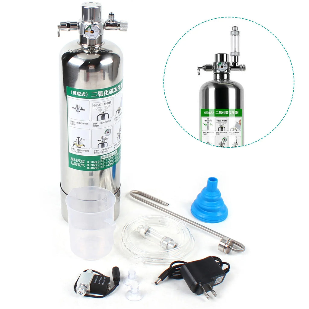 CO2 Generator Diffuser Complete Carbon Dioxide Reactor for Planted Tanks