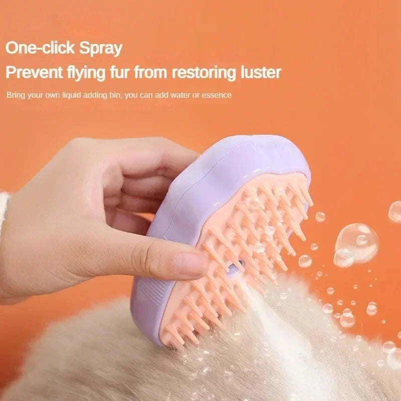 3 in 1 Pet Comb /Brush /Electric Spray Steam for Massage, Float remover