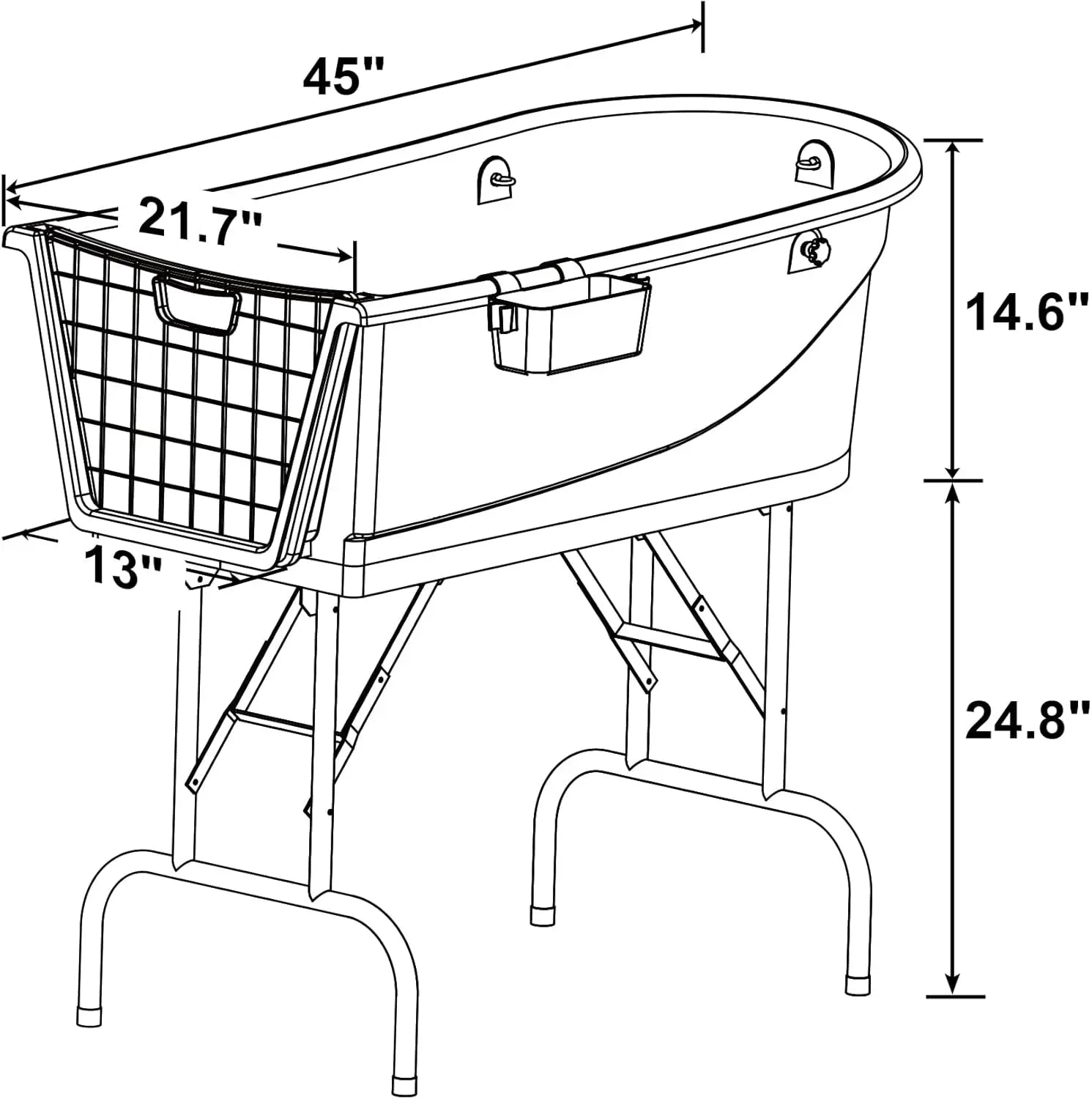 45" Pet Grooming Wash Station Heavy Duty Bathing Tub (Bathtub Only)