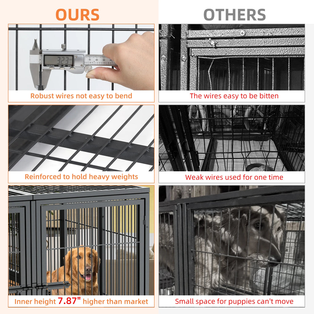 Jumbo Metal Pet Playpen, Kennel House, Steel Lock , Removable Trays