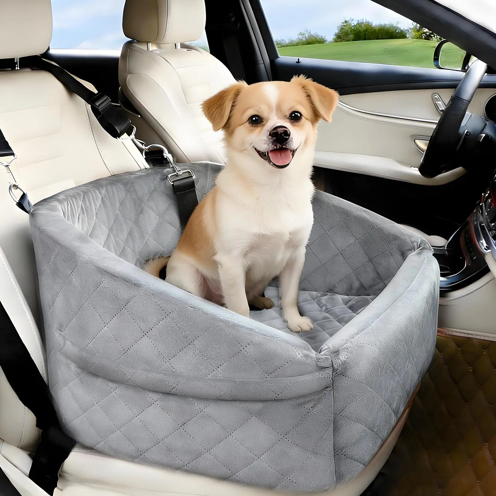 Booster Car Seat, with Safety Belt for pets Under 30-35 LB