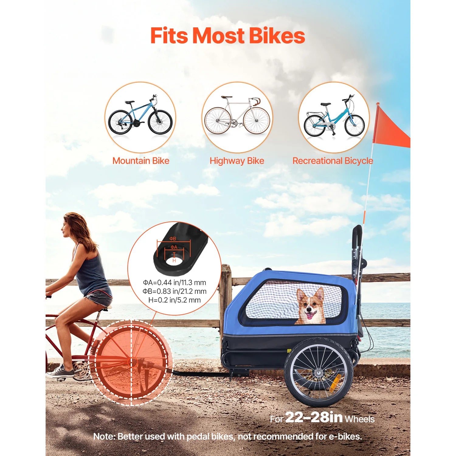 Pet Stroller Cart Bicycle Carrier 2-in-1 Folding Frame with Wheel