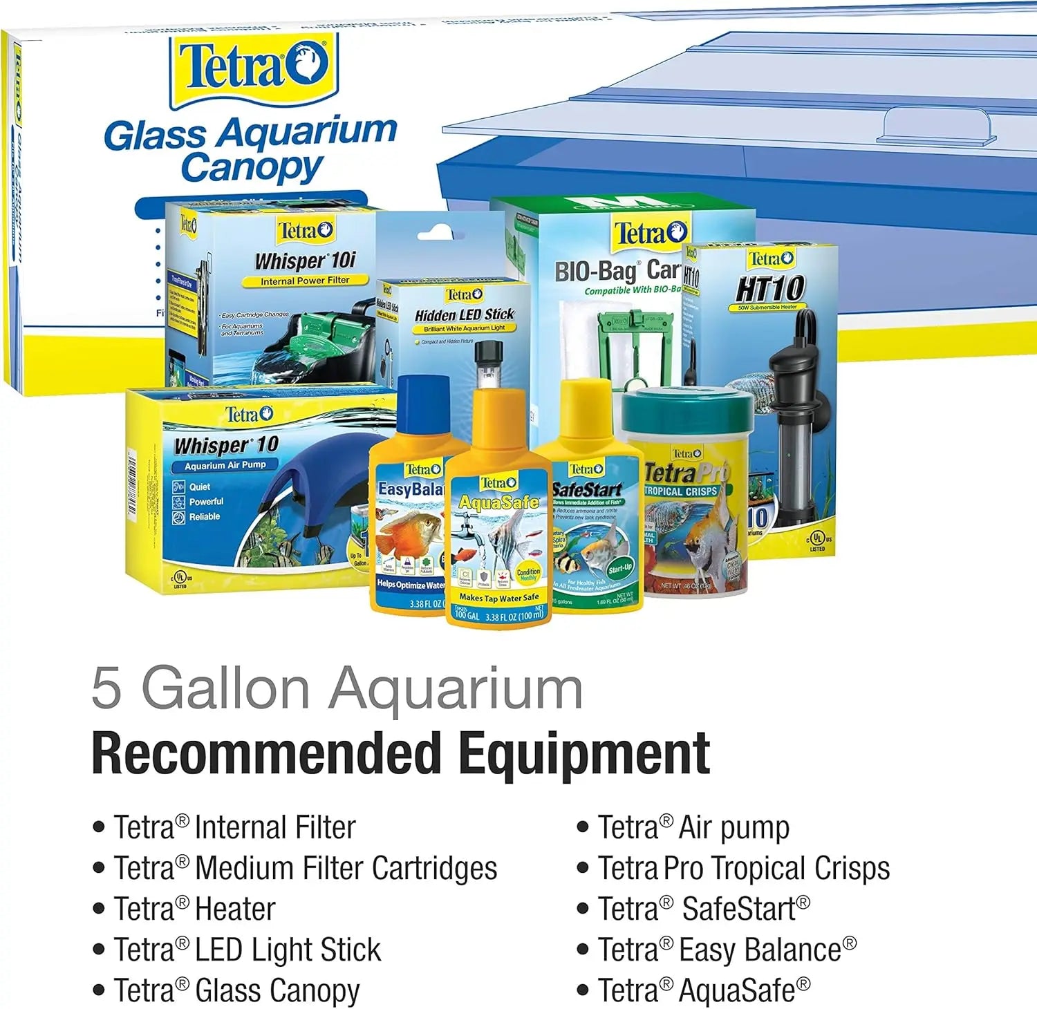 5.5 Gallon Rectangular Glass Fish Tank Aquarium, 16x8x10 Inches