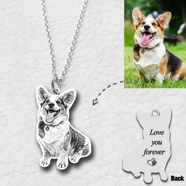 Personalized Memory Custom Engraved Handmade Pet Photo Pendant Keychain
