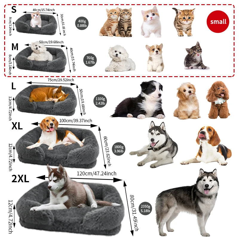 Thick orthopedic, egg sponge, small to extra large pet furniture, washable cover