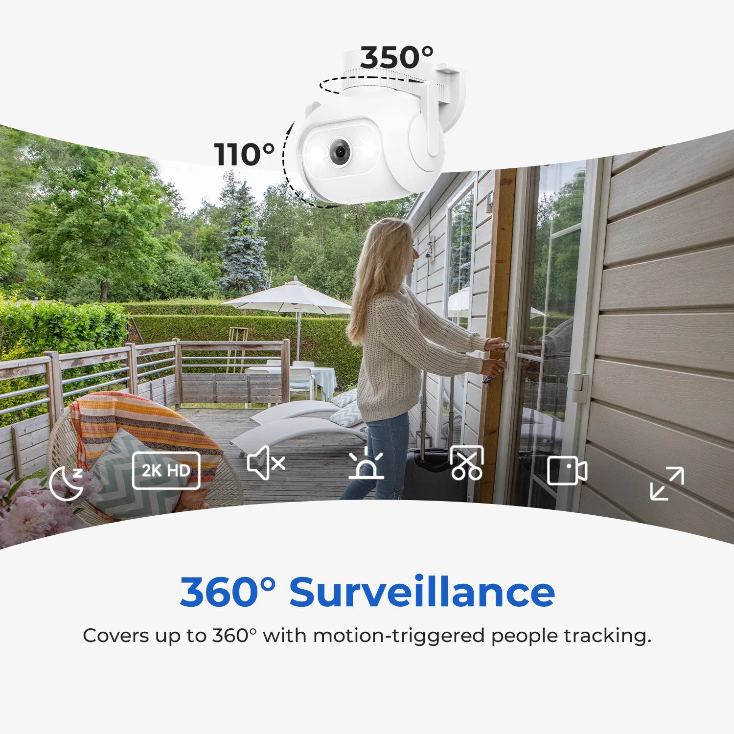 Floodlight Camera  Outdoor Security Surveillance Color Night Vision