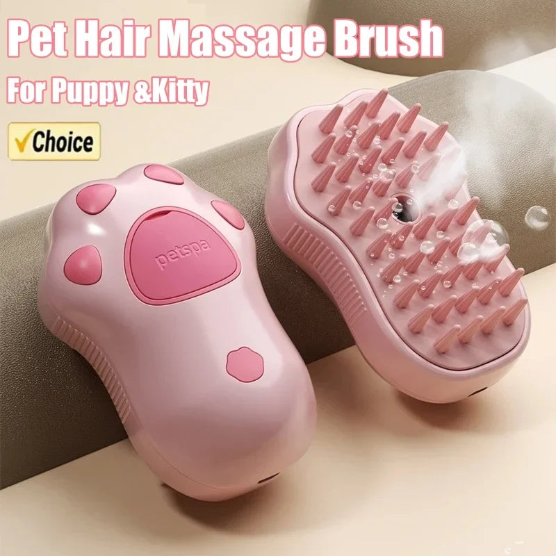 3 in 1 Pet Comb /Brush /Electric Spray Steam for Massage, Float remover