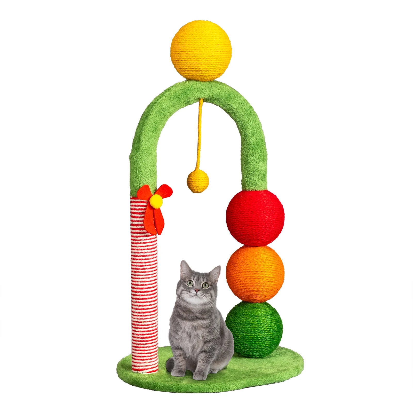 Tunnel Grooming Brush - Cute Holiday Sisal Scratcher Balls Scratching   hemp