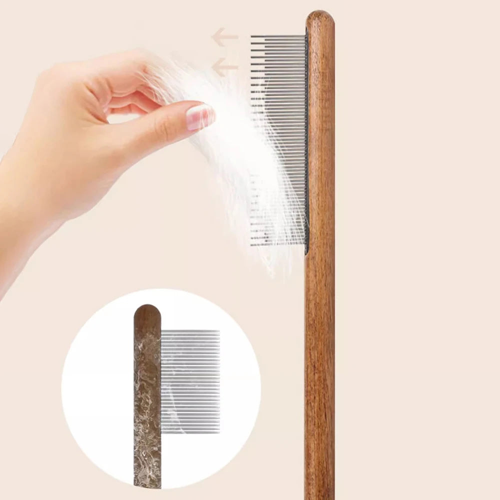 Pet Shedding Long Comb, Grooming, Massages, and Cleans Tangles