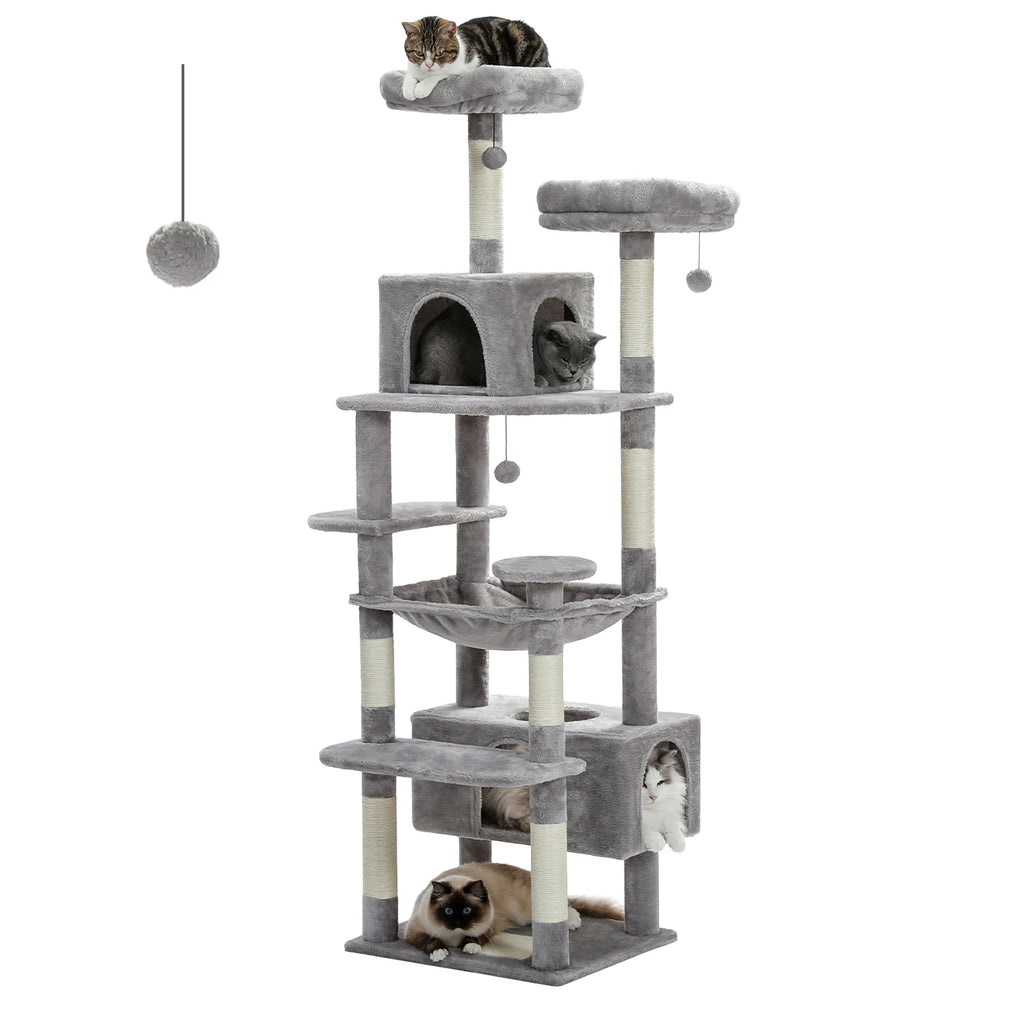 Large Indoor Cat Tree /Tower With Sisal-Covered Scratching Posts