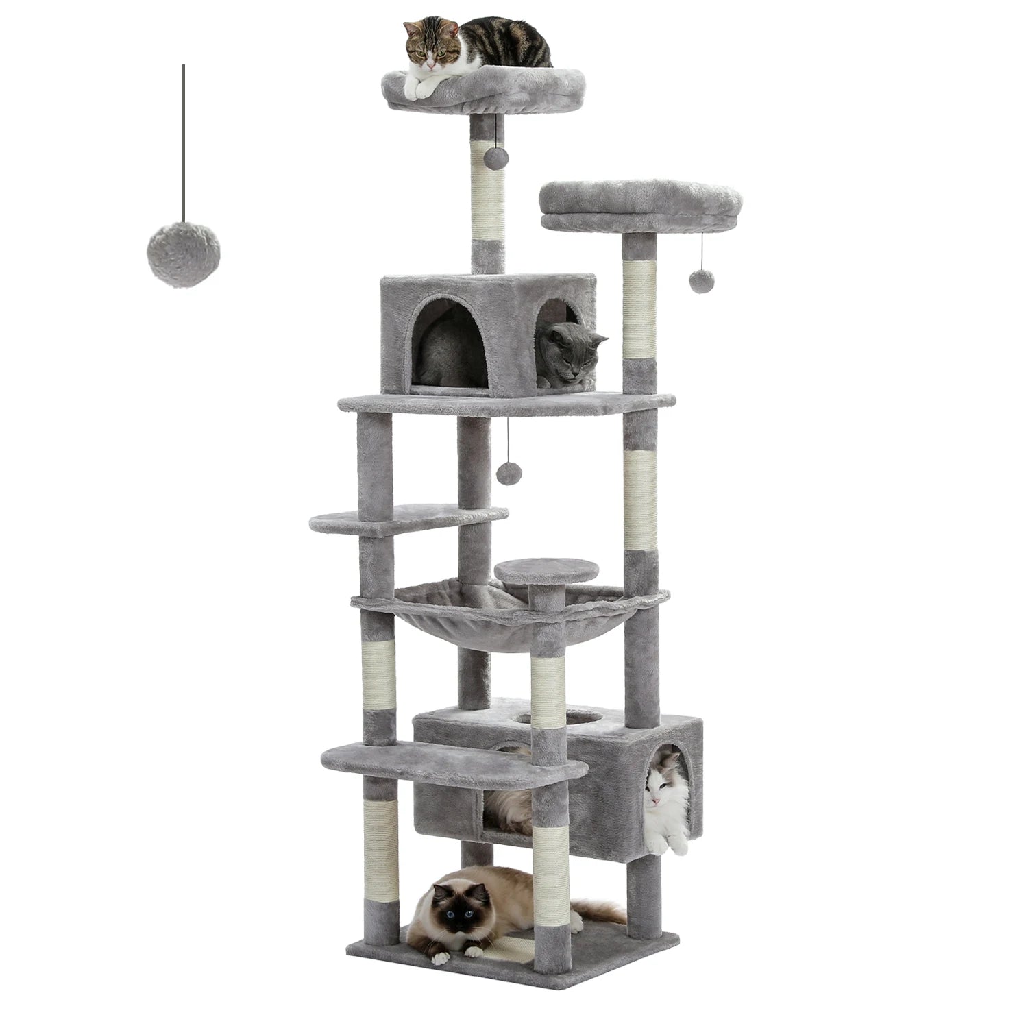 Large Indoor Cat Tree /Tower With Sisal-Covered Scratching Posts