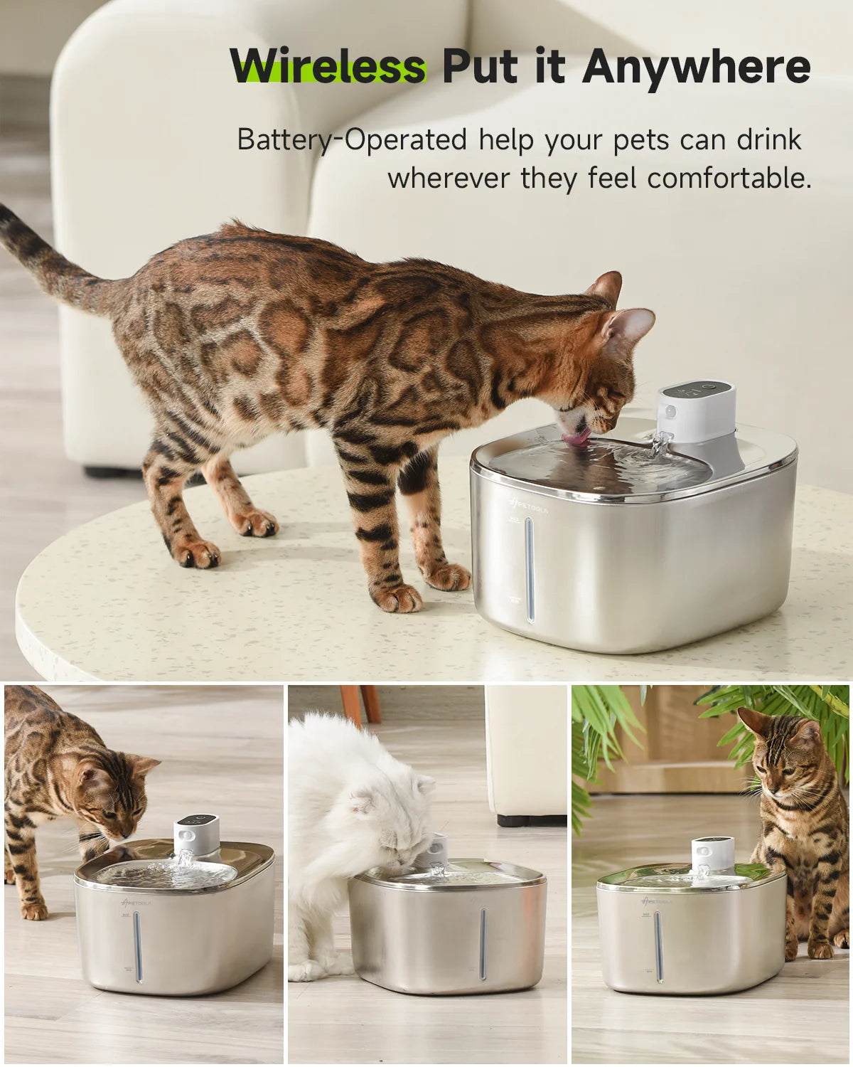 4L Wireless Auto Sensor Fountain For Pet Water Dispenser Accessories