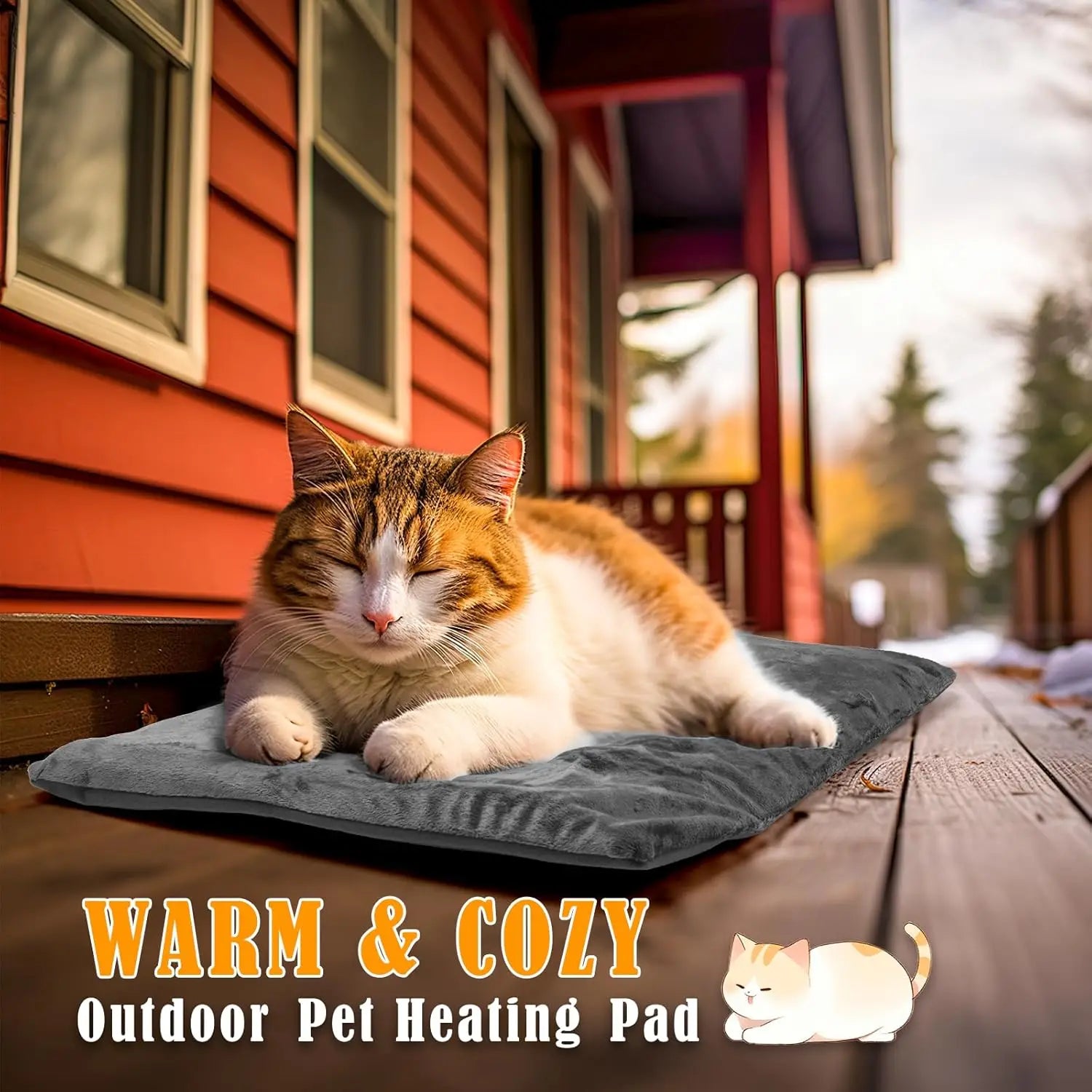 Outdoor Waterproof, Auto Temp Control, Pet Heating Pad, 20''x16'', Gray