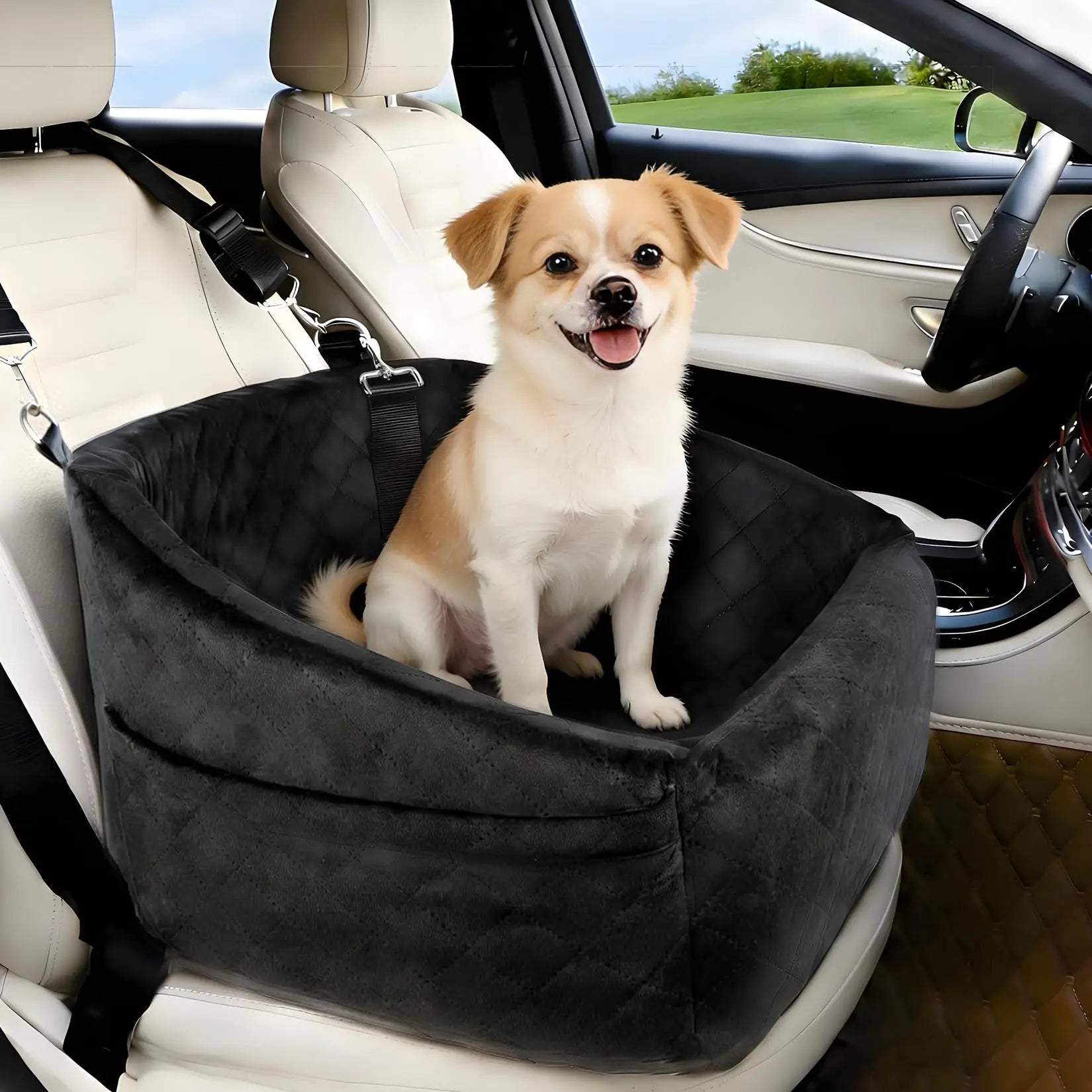 Booster Car Seat, with Safety Belt for pets Under 30-35 LB