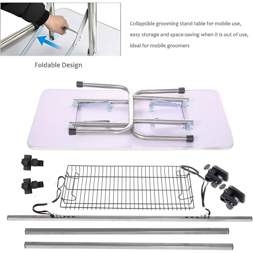 42 Inch  Heavy Duty Adjustable Pet Grooming Table, Foldable