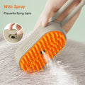 USB Rechargeable, Pet Spray, Massage, Grooming Brush with Release Button