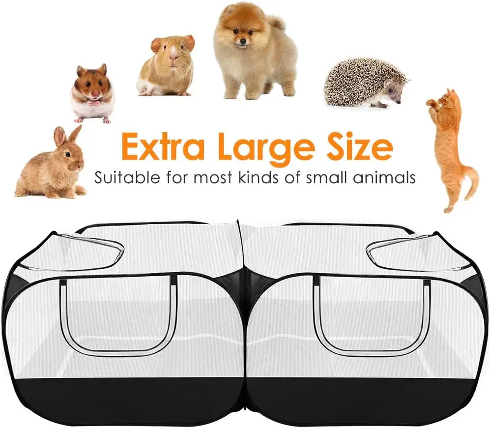 Portable Pet Playpen, Detachable Bottom, Large Foldable Enclosure for Pets
