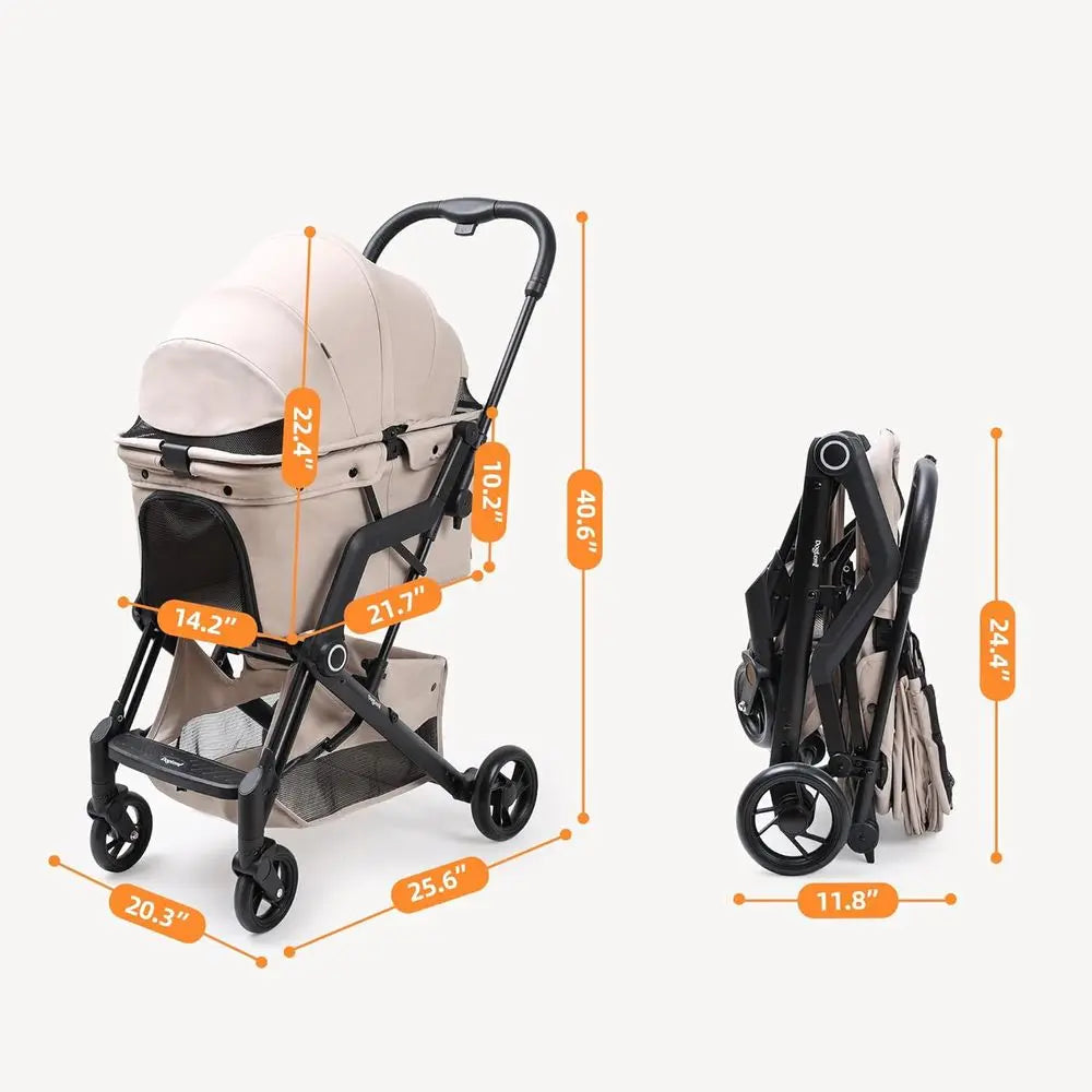 Pet Strollers, No More Than 66 Pounds, Foldable 4 Wheels