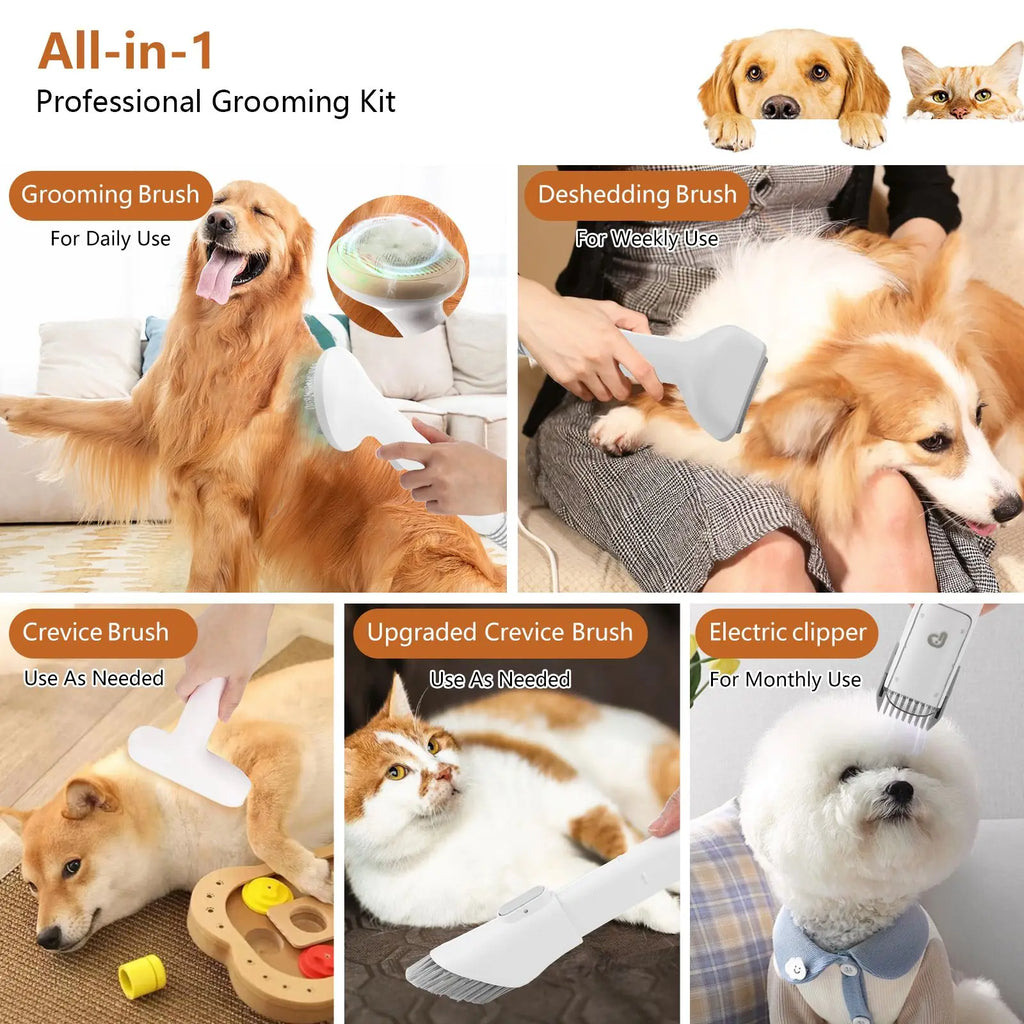 Multi-Function Pet Grooming Kit, Self-Cleaning Brush, Detachable Washable Hair Remover