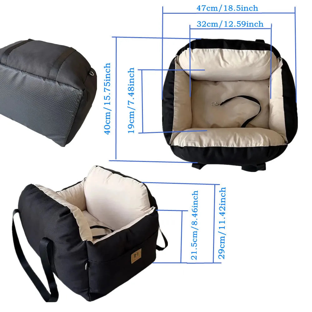 Pet Nest Cushion Travel Mattress Car Seat with Safety Belt