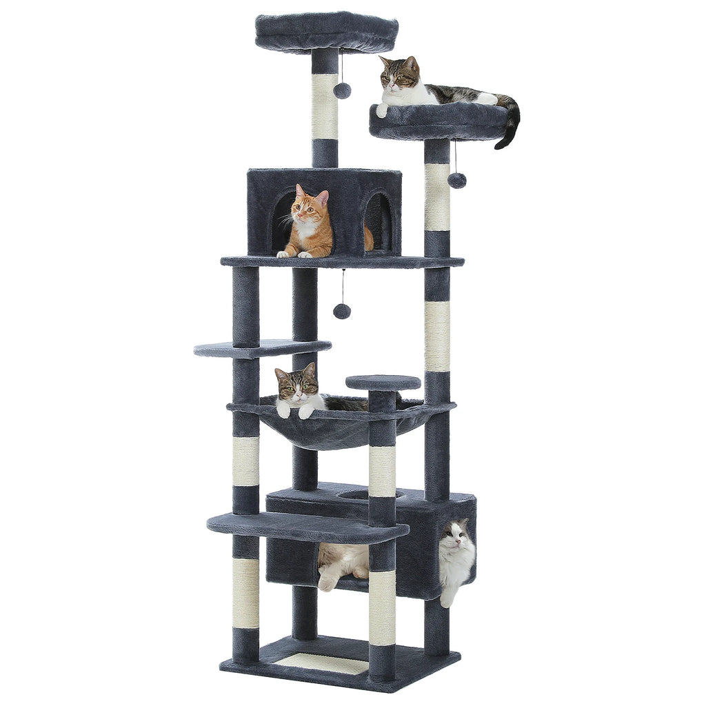 Large Indoor Cat Tree /Tower With Sisal-Covered Scratching Posts