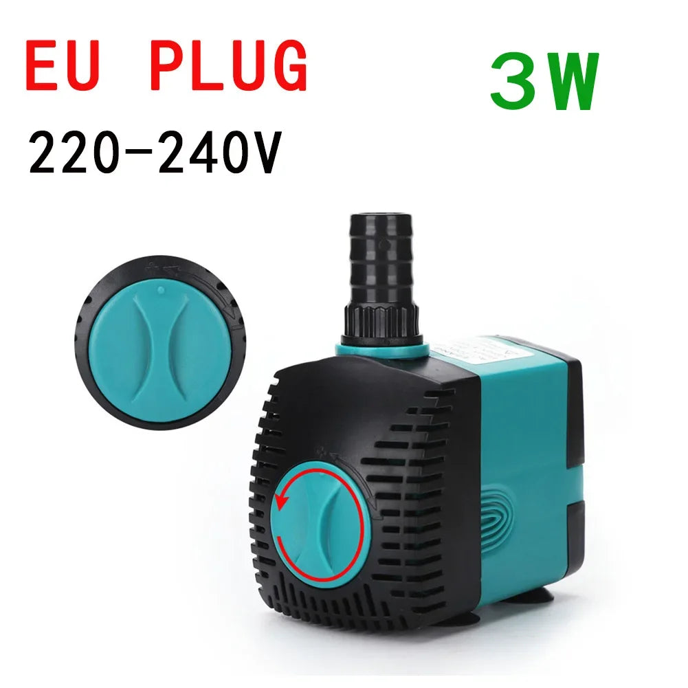 Ultra-Quiet Submersible Aquarium, Water Fountain, Fish Pond Pump Filter
