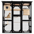 71" Large Outdoor 6 Door Pet Walk-in Cage - Weatherproof Roof