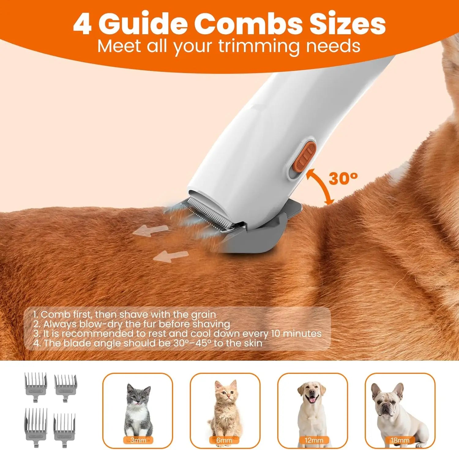 All-in-One Home Cleaning Tool Pet Grooming Vacuum Kit with Clippers