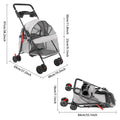 Foldable Wheeled Pet Stroller Carrier with 2-in-1 Folding Frame