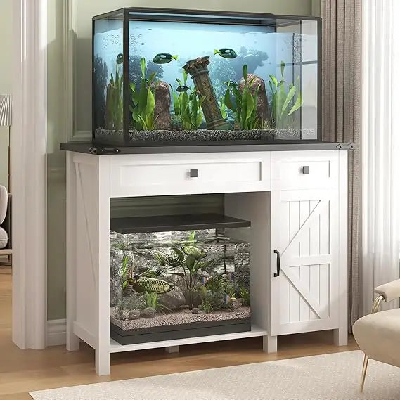 Farmhouse 40 Gallon Reptile, Aquarium Stand Charging Station