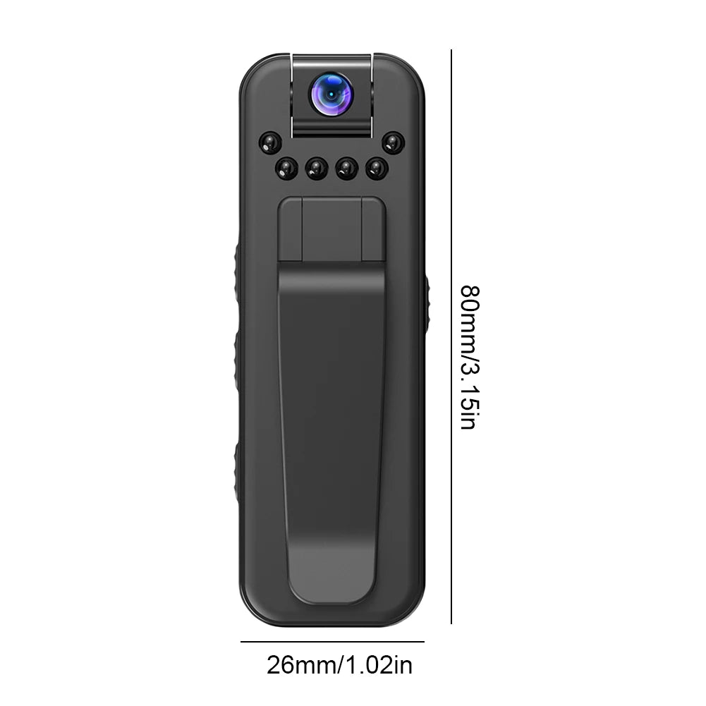 HD 1080P Miniature Infrared Night Vision Surveillance Police Camcorder with Clip