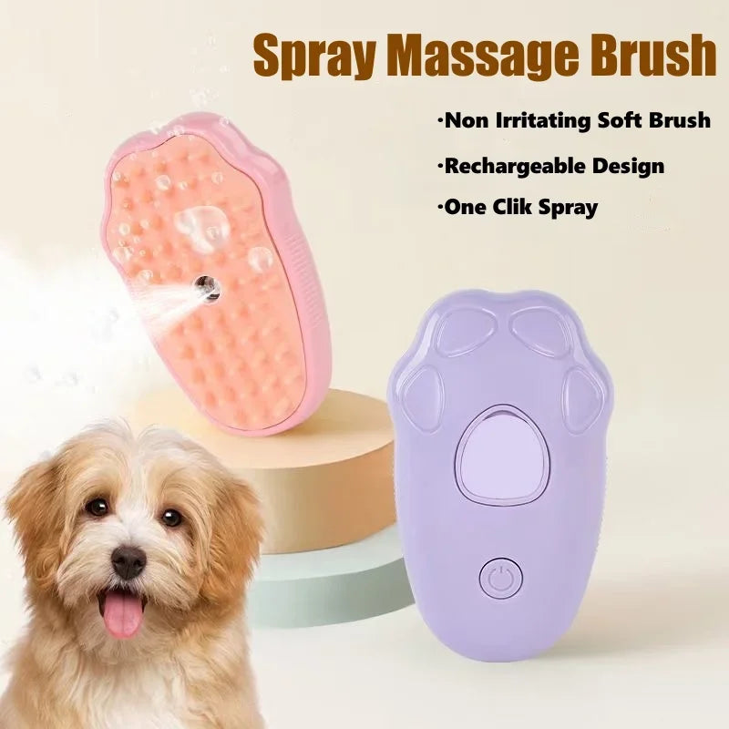3 in 1 Pet Comb /Brush /Electric Spray Steam for Massage, Float remover