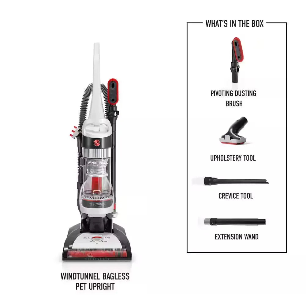 Bagless Upright Multi-Surface Vacuum for Pet Hair , Washable Filter