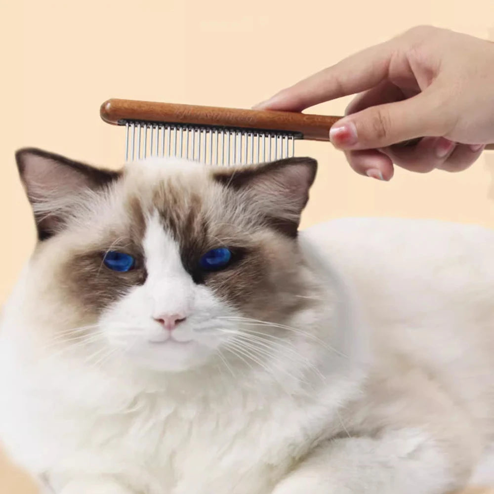 Pet Shedding Long Comb, Grooming, Massages, and Cleans Tangles
