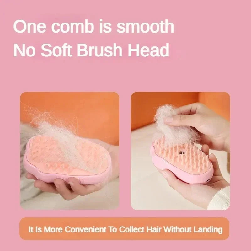 3 in 1 Pet Comb /Brush /Electric Spray Steam for Massage, Float remover